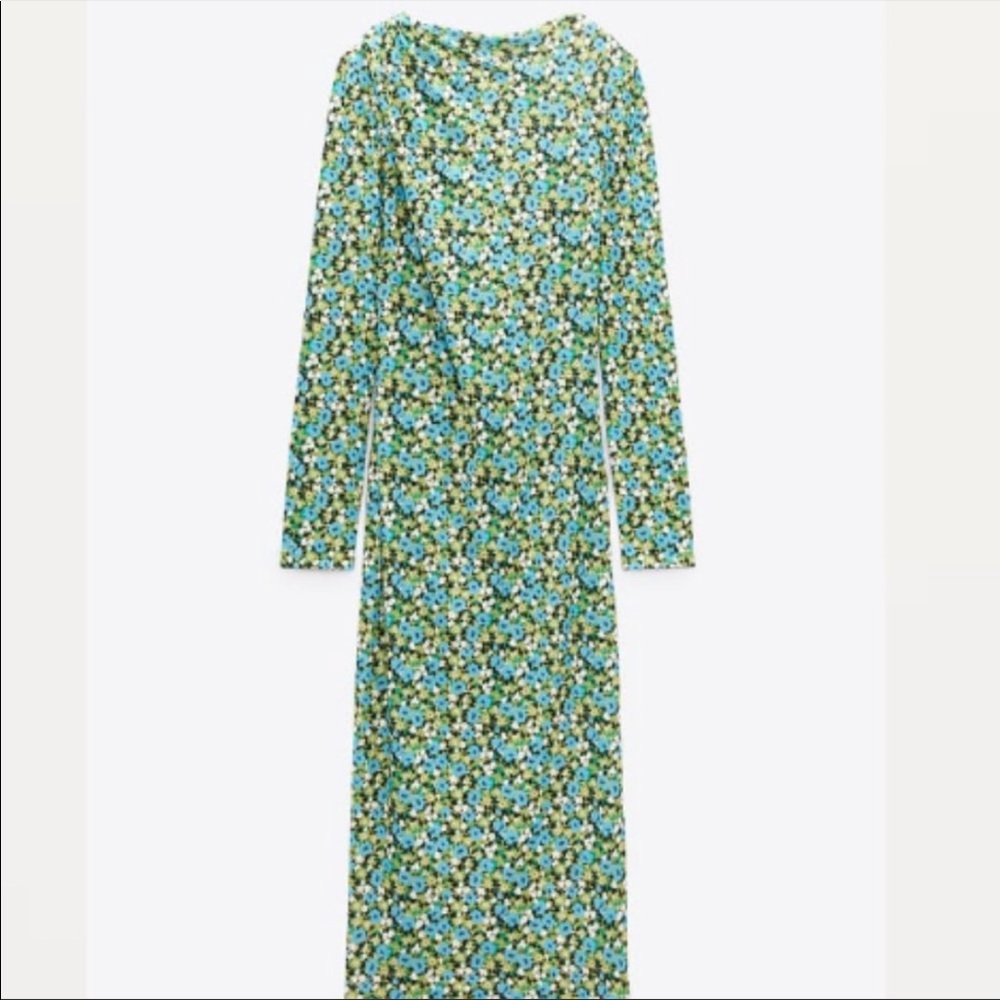 ZARA floral print midi dress